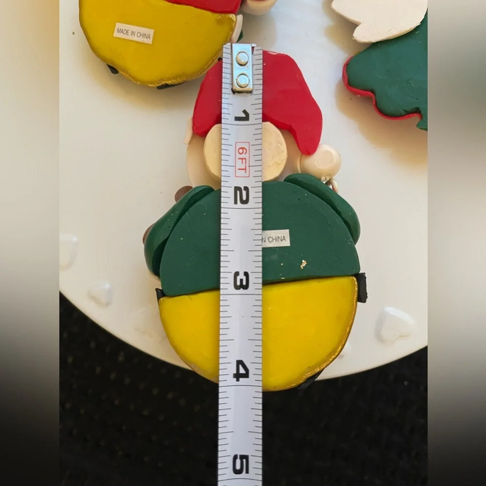 Vintage Clay Dough Set Of 3‎ Christmas Ornaments